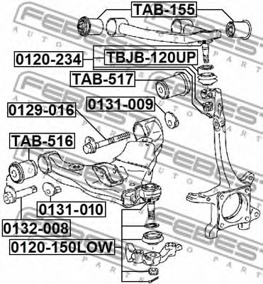 Купить FEBEST 0120150LOW опора шаровая переднего нижнего рычага!\ Toyota Fj Cruiser Gsj15 06>
