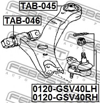 Купить FEBEST 0120GSV40LH опора шаровая левая!\ToyotaToyota Camry ACV30/ACV35 00>