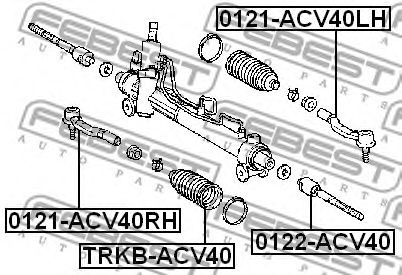 Купить FEBEST 0121-ACV40RH Наконечник рулевой правый TOYOTA CAMRY V30/V40 0121-ACV40RH