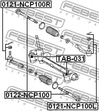 Купить FEBEST 0121-NCP100R Наконечник рулевой правый TOYOTA YARIS (P13) 11- 0121-NCP100R