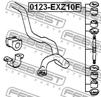 Купить FEBEST 0123EXZ10F втулка тяги стабилизатора переднего!\ Toyota Starlet EP8#/NP80 89-96/Paseo 95-99