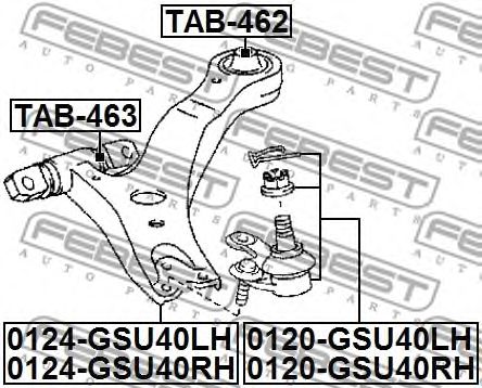 Купить FEBEST 0124GSU40RH рычаг правый!\ Lexus RX350 10>