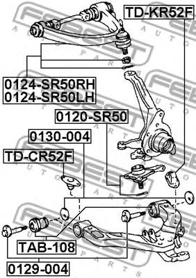 Купить FEBEST 0124-SR50RH Рычаг верхн правый TOYOTA LITEACE 96-07 0124-SR50RH