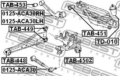 Купить FEBEST 0125ACA30RH рычаг задней подвески поперечный верхний правый!\ Toyota RAV4 2.0/2.2D-4D 06>
