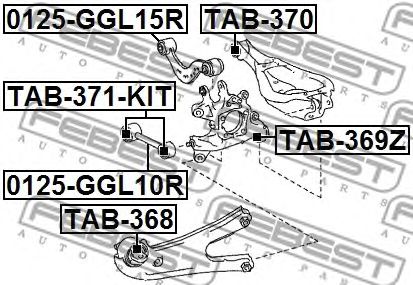 Купить FEBEST 0125GGL10R тяга задней подвески поперечная!\ Lexus RX350, Toyota Highlander