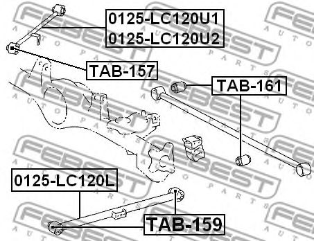 Купить FEBEST 0125LC120U1 рычаг продольный задний верхний правый! ABS\ Toyota Land Cruiser 120/Prado GRJ