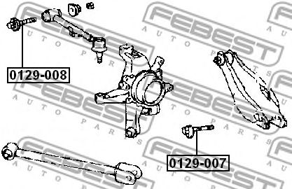 Купить FEBEST 0129-007 Болт с эксцентриком TOYOTA CROWN/CROWN MAJESTA GS171,JKS175,JZS17,UZS17 1999.09-2007.06 0129-007