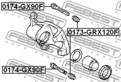 Купить FEBEST 0174-GX90F Втулка направляющая тормозного суппорта TOYOTA RAV4 SXA1 1994.04-2000.08 0174-GX90F