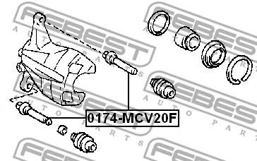 Купить FEBEST 0174MCV20F направляющая заднего тормозного суппорта! верхняя\ Toyota RAV4 ACA20/CLA20/ZCA25