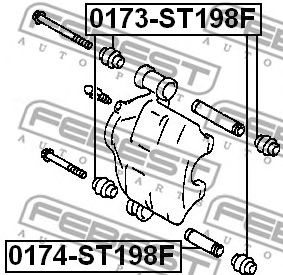 Купить FEBEST 0174ST198F втулка направляющая переднего суппорта!\ Toyota Caldina AT191/CT19/ET196/ST19 92-02
