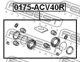 Купить FEBEST 0175ACV40R рем.к-кт суппорта торм.заднего!\ Toyota Rav4 ACA3#/ALA3#/GSA33/ZSA3# 05-12