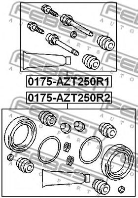Купить FEBEST 0175AZT250R1 рем.к-кт суппорта тормозного заднего!\ Toyota Avensis/Corolla 1.6-2.2D-4D 03>