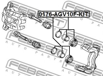 Купить FEBEST 0176AGV10FKIT поршень суппорта тормозного переднего! комплект\ Toyota Venza 08>