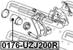 Купить FEBEST 0176-UZJ200R Поршень задн суппорта TOYOTA LAND CRUISER 200 UZJ200/VDJ200 2007- 0176-UZJ200R