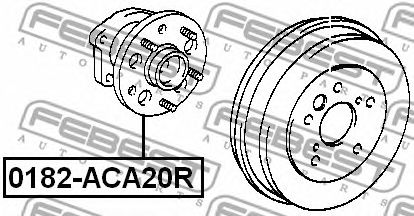 Купить FEBEST 0182-ACA20R Ступица в сборе задняя TOYOTA RAV4 ACA2# 2000-2005 0182-ACA20R