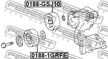 Купить FEBEST 01881GRFE ролик обводной ремня НО!\ Toyota Land Cruiser Prado 120/150 2.7/4.0 03>