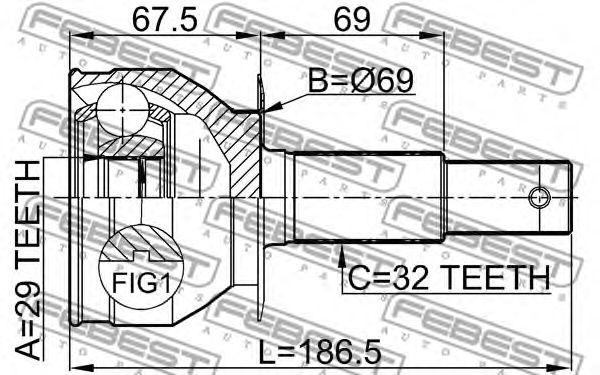 Купить FEBEST 0210-R51R ШРУС 0210-R51R