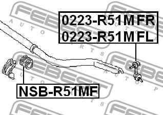 Купить FEBEST 0223R51MFR тяга стабилизатора переднего правая!\ Nissan Pathfinder R51M/Navara D40M