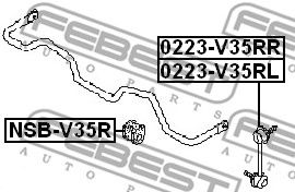 Купить FEBEST 0223V35RR тяга стабилизатора заднего правая!\ Infiniti M35/G35 3.5i/M45 4.5i 07>