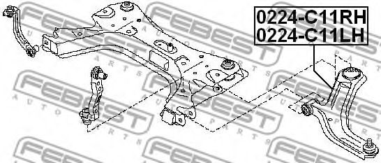 Купить FEBEST 0224C11RH рычаг нижний правый!\ Nissan Tiida C11 07>