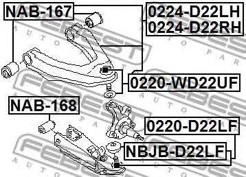Купить FEBEST 0224D22LH рычаг передний левый!\ Nissan King Cab D22 all 98>