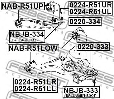 Купить FEBEST 0224-R51LR Рычаг подвески 0224-R51LR