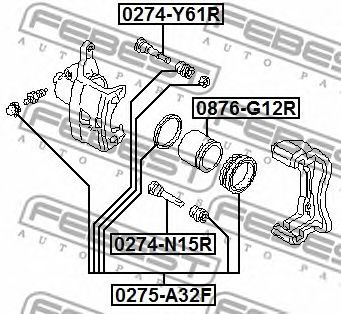 Купить FEBEST 0274N15R направляющая суппорта тормозного заднего!\ Nissan Primera P11 96-01