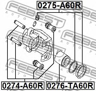 Купить FEBEST 0275A60R ремкомплект суппорта заднего !\ Infiniti QX56 04>