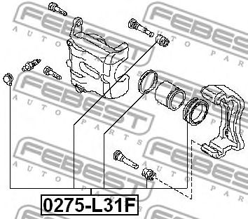 Купить FEBEST 0275-L31F Ремкомплект передн суппорта NISSAN TIIDA C11 2005-2012 0275-L31F