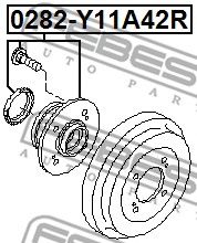 Купить FEBEST 0282Y11A42R подшипник ступ. зад.!\ Nissan Sunny (Y10) 90-00