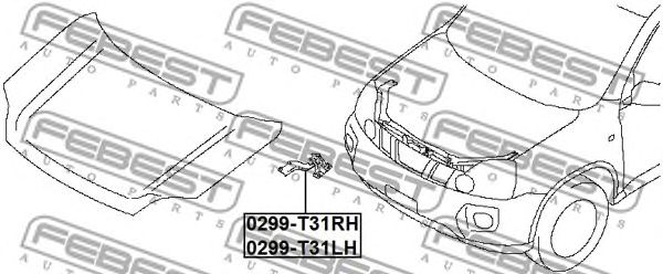 Купить FEBEST 0299-T31RH Петля капота 0299-T31RH