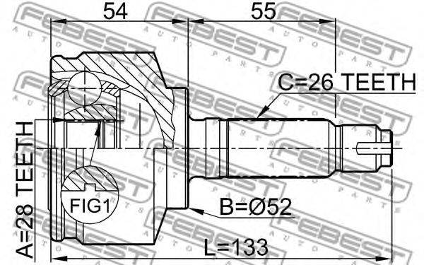 Купить FEBEST 0310059 ШРУС наружный к-кт!\ Honda Jazz 1.2DSi/1.4 02>