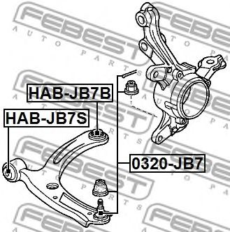 Купить FEBEST 0320JB7 опора шаровая передняя нижняя!\ Honda Life 03-08