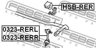 Купить FEBEST 0323-RERL Тяга стабилизатора задн левая HONDA CR-V 07-17, GREAT WALL HOVER H6 11-17 0323-RERL