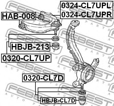 Купить FEBEST 0324-CL7UPR Рычаг верхн правый HONDA ACCORD CL9 2003­2008 0324-CL7UPR
