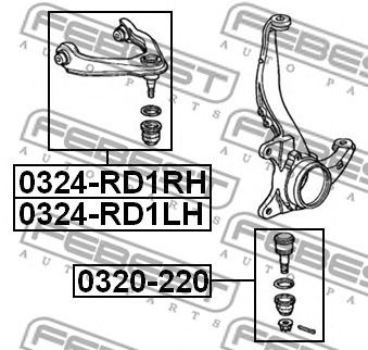 Купить FEBEST 0324-RD1LH Рычаг верхн левый HONDA CR-V 0324-RD1LH