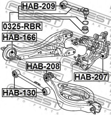 Купить FEBEST 0325RBR тяга задняя поперечная верхняя!\ Honda Odyssey MPV 04-10