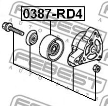 Купить FEBEST 0387RD4 ролик обводной!\ Ford Transit 2.4Di 00>