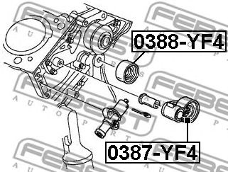 Купить FEBEST 0388YF4 ролик натяжной ремня ГРМ!\ Opel Astra 1.7D 98>/Corsa 1.7D 00-06/Meriva 1.7D 03>
