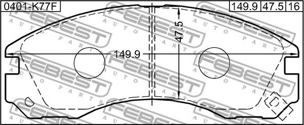 Купить FEBEST 0401K77F колодки дисковые передние!\ Mitsubishi Galant 2.0/2.5/2.4GDi 89>/L200 2.5D/TD 96>