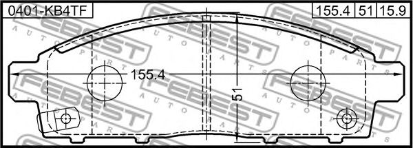 Купить FEBEST 0401-KB4TF Колодки передние 0401-KB4TF