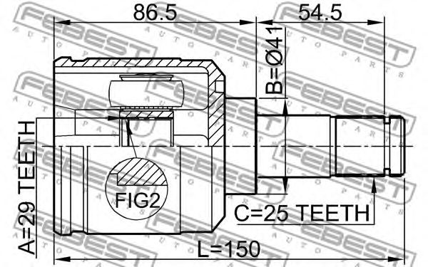 Купить FEBEST 0411CS13RH ШРУС внутренний правый к-кт!\ Mitsubishi Lancer CS 00-09