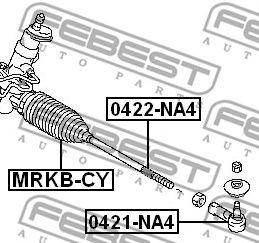 Купить FEBEST 0421-NA4 Наконечник рулевой MITSUBISHI LANCER CY 0421-NA4