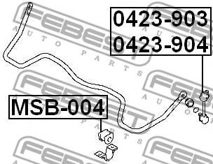 Купить FEBEST 0423-903 Тяга стабилизатора задн левая MITSUBISHI PAJERO 06- 0423-903
