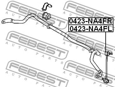 Купить FEBEST 0423-NA4FR Тяга стабилизатора передн правая MITSUBISHI GRANDIS 2004.01-2010.11 0423-NA4FR