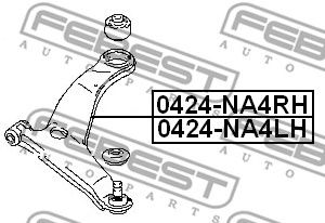 Купить FEBEST 0424NA4LH рычаг передний левый!\ Mitsubishi Grandis 03-09
