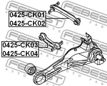 Купить FEBEST 0425-CK03 Рычаг задн подвески поперечн левый MITSUBISHI LANCER 95-03, CARISMA 0425-CK03