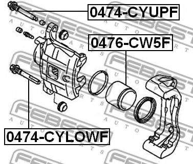 Купить FEBEST 0474-CYUPF Втулка направляющая передн суппорта верхняя MITSUBISHI OUTLANDER 06-12 0474-CYUPF