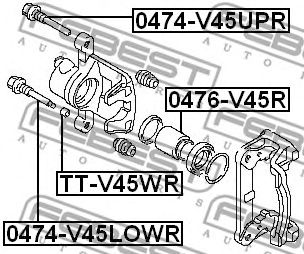 Купить FEBEST 0474-V45LOWR Втулка направляющая тормозного суппорта MITSUBISHI LANCER,LANCER CEDIA CS,CT 2000.03-2009.08 0474-V45LOWR