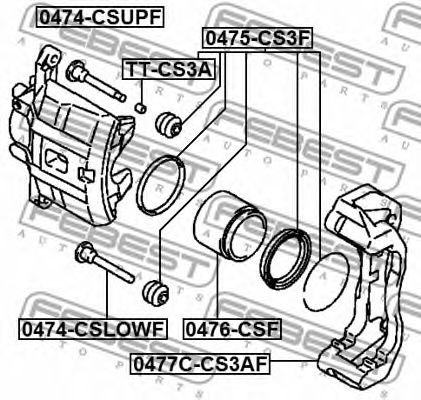 Купить FEBEST 0475CS3F рем.к-т диск.торм.!\ Mitsubishi Space Runner 01-03 d.62